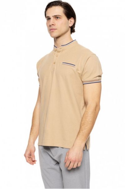 Ανδρικό Κοντομάνικο Mao Πόλο This Beige
