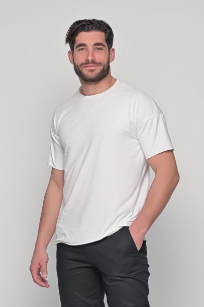 Ανδρικό Oversized T-Shirt Line White