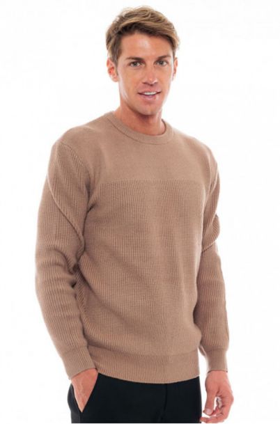 Ανδρική Πλεκτή Μπλούζα Lease Beige