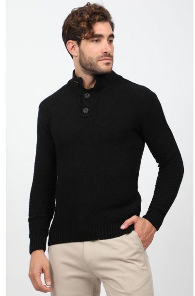 Ανδρική Πλεκτή Μπλούζα Stud Black