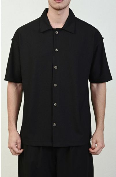 Ανδρικό Κοντομάνικο Πουκάμισο Fillet Black