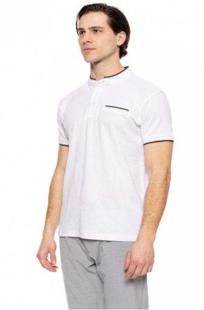 Ανδρικό Κοντομάνικο Mao Πόλο This White