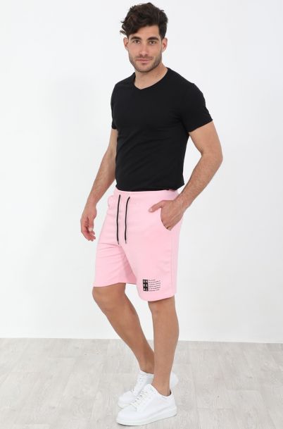 Ανδρική Βερμούδα Text Pink